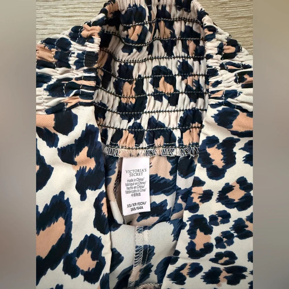 Victoria’s Secret Leopard Print Harem Pants Boho Smocked Waist XS‎
